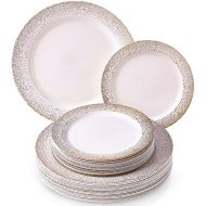 Silver Spoons PARTY DISPOSABLE 240 PC DINNERWARE SET 120 Dinner Plates 120 Salad or Dessert Plates Heavy Duty Plastic Dishes Elegant Fine China Look for Upscale Wedding and Dining (Ocean Mist -