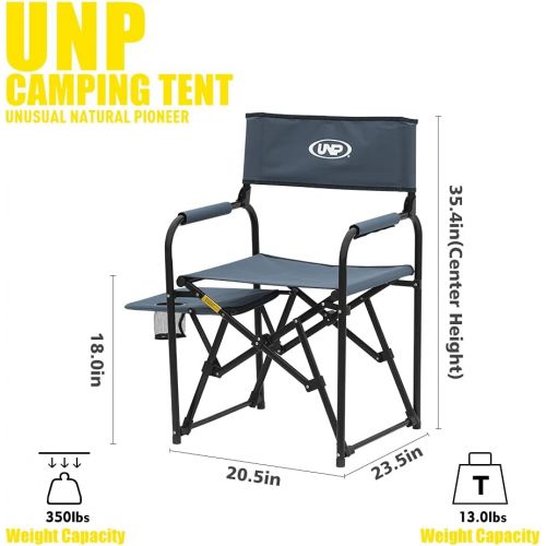  Unp Camping Chairs, Director Chair with Side Table, Portable Folding Camp Chair, Mini Lightweight Collapsible Camping Chair for Outdoor Party, Lawn, Backpacking, Hiking, Picnic, Travel