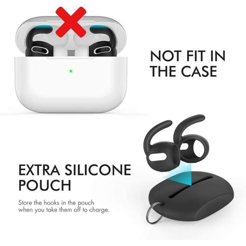  [아마존베스트]Ahastyle Silicone Ear Pads for AirPods Pro, 3 Pairs, Ear Hook, Non-Slip Earphone Covers (Does not fit in the Charging Case), Compatible with Apple AirPods Pro 2019