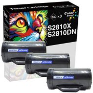 CP ColorPrint Compatible S2810X Toner Cartridge High Yield Replacement for Dell S2810DN S2810 2810DN Work with 593 BBMF 47GMH H815dw S2815 S2815dn Printer (Black, 3 Pack)