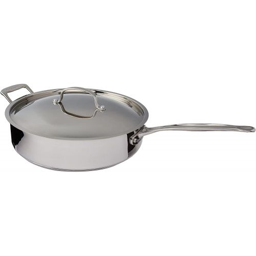  [아마존베스트]Cuisinart 733-30H Chefs Classic Stainless 5-1/2-Quart Saute Pan with Helper Handle and Cover, Silver