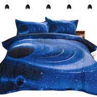 [아마존베스트]PomCo Galaxy Comforter Twin (68x88 Inch), 2Pcs(1 Galaxy Comforter & 1 Pillowcases) 3D Space Outer Sky Microfiber Bedding Set, Blue Universe Galaxy Comforter Set for Boy Girl Teen K