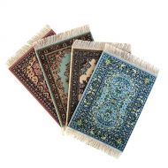 Inusitus Set of 4 Dolls House Rugs for Dollhouse Furniture - Miniature Woven Dollhouse Carpet (Various Flower Patterns)