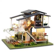GuDoQi DIY Miniature Dollhouse Kit, Tiny House kit with Music and Dust Proof, Miniature House Kit 1:24 Scale Monet Garden, Great Handmade Crafts Gift for Mothers Day Birthday