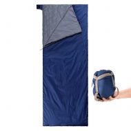 FENGS Adult Sleeping Bag Single Person Warm Hood Carry Bag Trail Alpine Dark Blue-Standard