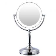 Makeup mirror LED Lighted Desktop Metal Double-Sided high-Definition Beauty Magnifying Glass - knob dimming, 7/8/9 inch Optional