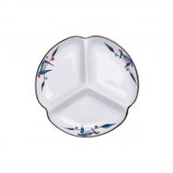 Juzhenma Plate dish home creative dumpling plate Japanese ceramic tableware divided fat loss plate weight loss meal three grid (Color : White, Material : Ceramics)