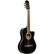 Stagg 6 String Classical Guitar, Right, Black, Full (SCL60 TCE-BLK)