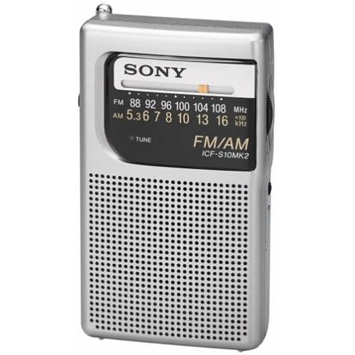 소니 Sony ICF-S10MK2 Pocket AM/FM Radio, Silver