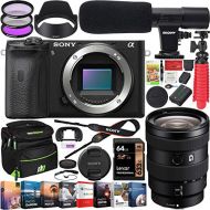 Sony a6600 Mirrorless Camera 4K APS-C Camera Body ILCE-6600B Bundle with 16-55mm F2.8 Zoom G Lens SEL1655G + Deco Gear Condenser Microphone + Travel Case Bag + Photo Video Software