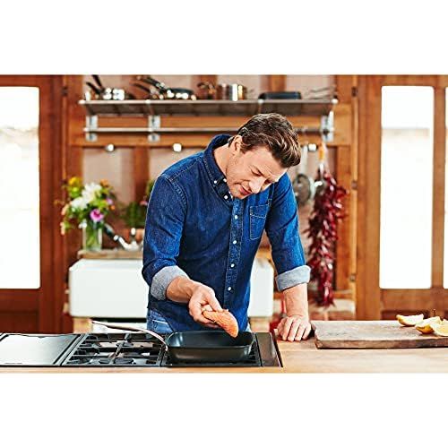테팔 Tefal E21188 Jamie Oliver Premium Aluguss Induction Wave Wokpfanne mit Gegengriff (30 cm) schwarz