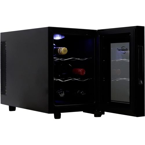  [아마존베스트]Koolatron WC06 Thermoelectric Cooler with Digital Temperature Controls, 6 Bottle Capacity-Wine Cellar with Double Paned Insulated Glass Door, Black