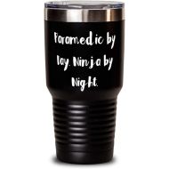 DABLIZ GROUP INTERNATION TRADING LLC Fancy Paramedic Gifts, Paramedic by Day. Ninja by Night, Inspire Holiday 30oz Tumbler Gifts For Colleagues