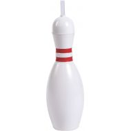 Fun Express Bowling Pin Cups with Lids and Straws (12 Pack) Holds 18 oz and great party favors