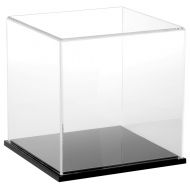 Plymor Brand Clear Acrylic Display Case with Black Base, 8 x 8 x 8
