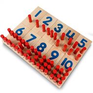 Excellerations 2.5 X 5 inches, Peg Number Boards Wooden, Counting Teaching Toy, Educational Toy, Preschool, Kids Toys (PEGNUMBD)