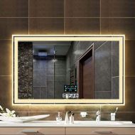 Bathroom mirror Wall-Mounted led Smart Bluetooth HD Frameless Light Mirror Health [Anti-Fog Film + Four-Touch Switch + New Bluetooth + time/Temperature] Two Styles