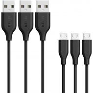 Anker [3-Pack] Powerline Micro USB (3ft) - Charging Cable for Samsung, Nexus, LG, Android Smartphones and More (Black)