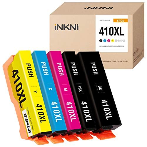  INKNI Remanufactured Ink Cartridge Replacement for Epson 410XL 410 XL T410XL for Expression XP-7100 XP-830 XP-640 XP-630 XP-530 XP-635 Printer (Black, Photo Black, Cyan, Magenta, Y