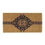 Calloway Mills Home & More 180073672R Garbo Extra-thick Doormat, 36 x 72 x 1.50, Monogrammed Letter R, Natural/Black