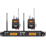 D Debra PRO UHF IEM ER-2040 Dual Channel Wireless in Ear Monitor System with Earphone, for Stage, Recording, Studio, Band Rehearsal, Live Performance (with 2 Receivers)