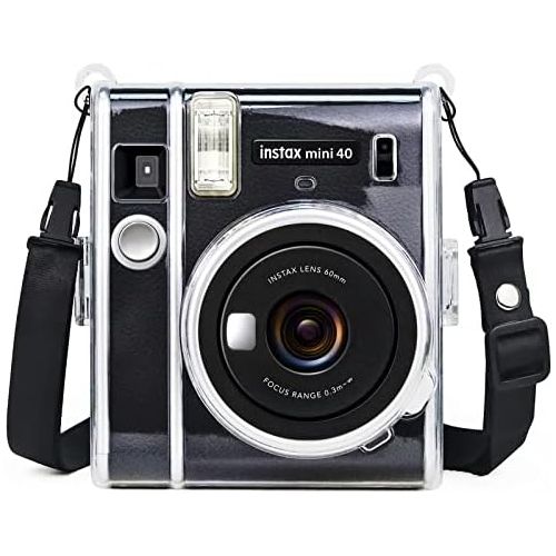  Wolven Clear Camera Case w Adjustable Rainbow Shoulder Strap Compatible with Fujifilm Mini 40