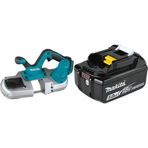  Makita XBP03Z 18V LXT Lithium-Ion Cordless Compact Band Saw with BL1850B 18V LXT Lithium-Ion 5.0Ah Battery
