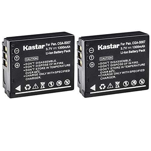  Kastar Battery (2-Pack) for Panasonic Lumix CGA-S007, CGA-S007A, CGA-S007A/1B, CGA-S007E, DMW-BCD10, DE-A25, DE-A26 & Lumix DMC-TZ1, DMC-TZ2, DMC-TZ3, DMC-TZ4, DMC-TZ5, DMC-TZ11, D