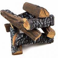 Barton Fireplace Decoration 10 Piece of Petite Ceramic Wood Fireplace Log Gas Vented Insert Realistic Logs Accessories