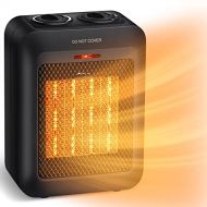 GiveBest Portable Ceramic Space Heater with Overheat and Tip Over Protection, 750W/1500W Electric Room Heater with Adjustable Thermostat for Office Room Desk Indoor Use
