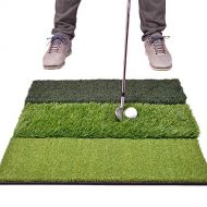 GoSports Tri-Turf XL Golf Practice Hitting Mat - Huge 24 x 24 Turf Mat for Indoor Outdoor Training, Green