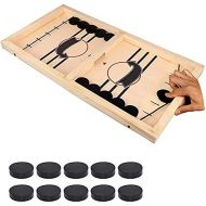 Surgicalonline Fast Sling Puck Game, Wooden Hockey Table Game, Table Battle Game for Kids and Adults, Foosball Winner Board Games for Family, Birthday Gift