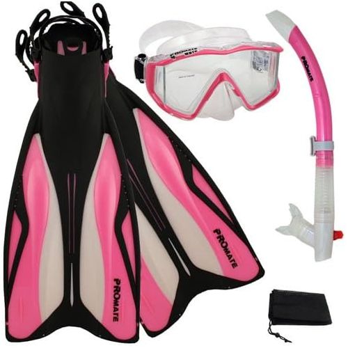  Promate Side-View Mask Semi-Dry Snorkel Snorkeling Fins Set