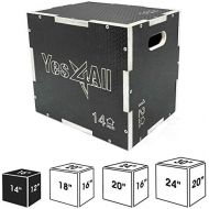 Yes4All 3 In 1 Non-Slip Wooden Plyo Box, Plyometric Box For Skipping, Jumping, Lunges, Box Jumps, Squats, Step-Ups, Dips, And More