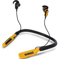 DEWALT Wireless Bluetooth Neckband Headphones ? Neckband Earphones with 15H Playtime ? Noise-Isolating Wireless Earbuds ? Jobsite Pro Built-in Mic for Crystal-Clear Calls