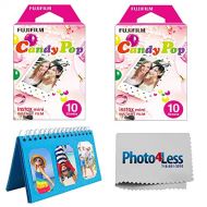 PHOTO4LESS Fujifilm Instax Mini Candy Pop Instant Film X2 (20 Sheets) + Album for Fuji Instax Photos - Instant Film Bundle