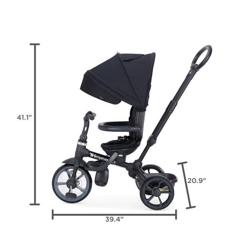  [아마존베스트]Joovy Tricycoo LX Kids Tricycle, Push Handle, Adjustable Seat, 8 Stages, Black