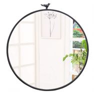 MMLI-Mirrors Wall Mirror with Bird Decorative Round Bathroom Creative Dressing Metal Frame for Living Room Bedroom (Diameter: 15.7 Inch,19.7 Inch,23.6 Inch,27.5 Inch)