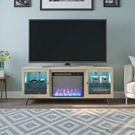 Ameriwood Home Sydney View Fireplace 70, Blonde Oak TV Stand