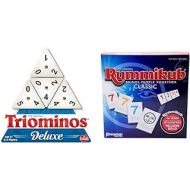 Pressman Tri-Ominos - Deluxe Edition Triangular Tiles with Brass Spinners, 5 & Rummikub - Classic Edition - The Original Rummy Tile Game by Pressman