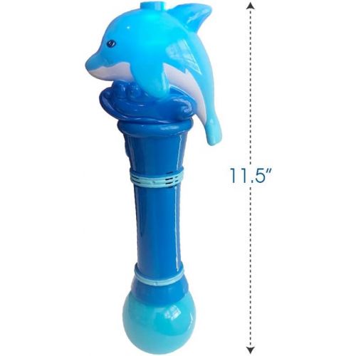  ArtCreativity Light Up Dolphin Bubble Blower Wand 12 Inch Illuminating Bubble Blower with Thrilling LED Effects for Kids, Batteries and Bubble Fluid Included, Great Gift Idea, Pa