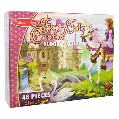  Melissa & Doug Fairy Tale Castle: 48-Piece Floor Puzzle + Free Scratch Art Mini-Pad Bundle [44271]