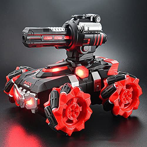  WZRYBHSD Childrens RC Tank Car Toy Water Bomb Remote Control Car,4WD Vehicle Truck Crawler for Kids and Adult High Speed Climbing Tank with Rotating Turret and Light