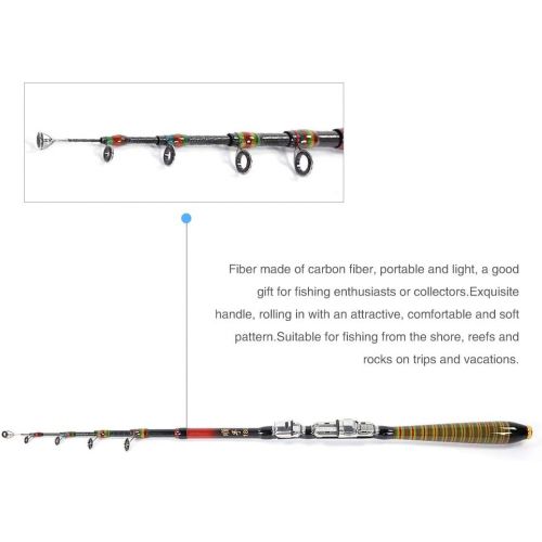  [아마존베스트]Alomejor Carbon Super Light Portable Fishing Rod Retractable Ice Fishing Rod 4ft/5ft/7ft/8ft