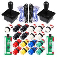 EG STARTS 2 Player Classic Arcade Game DIY Part for Mame USB Cabinet Zero Delay USB Encoder to PC Games 8 Way Joystick + 18x Arcade Push Buttons (Includ 1p / 2p Start Buttons) Mult