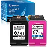 ZepmTek Remanufactured Ink Cartridge Replacement for HP 67XL 67 XL Used with DeskJet 2700 2752 2755 2710 2722 Plus 4100 4152 4155 Pro 6400 6452 6455 Envy 6000 6055 6022 6020 6052（1