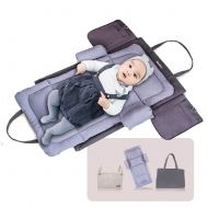 ALOOVOO 3 in 1 Diaper Bag Travel,Travel Bassinet Diaper Bed Portable Foldable Tote Bag Nappy,Waterproof Diaper Detachable for Home Travel Outside