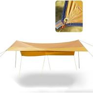 BBGS Hammock Rain Fly Tent Tarp, 550cm X 450cm Lightweight Windproof Snowproof Outdoor Sunshade Camping Shelter for Hammock - Tent Stakes, Foldable Poles and Ropes
