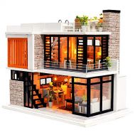 Spilay Dollhouse Miniature with Furniture,DIY Dollhouse Kit Mini Modern Villa Model with Music Box ,1:24 Scale Creative Doll House Best Christmas Birthday Gift for Lovers Boys and