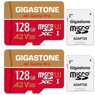 Gigastone 128GB 2-Pack Micro SD Card, Professional A2 V30 Ultra HD, High Speed 4K UHD Gaming, Micro SDXC UHS-I U3 C10 Class 10 Memory Card with Adapter, 5-Year Warranty